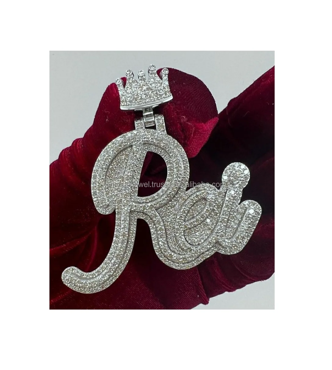 New High Quality Iced Out 2024 Fine luxury Jewelry Customize Hiphop Men VVS Moissanite Diamond Latter Pendant  For Men