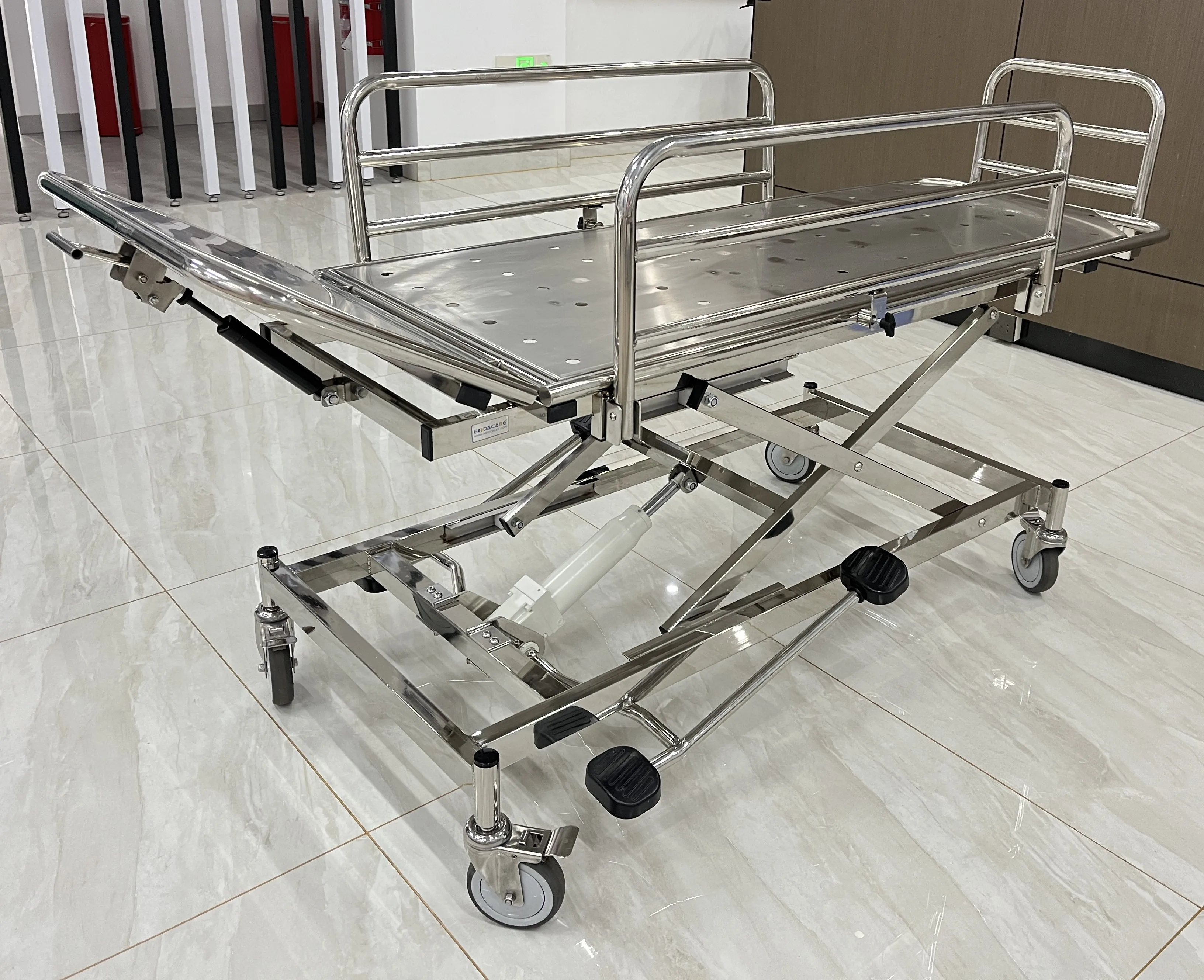 High Quality Emergency Stainless Steel Stretcher Trolley Hospital Patient Transfer Stretcher