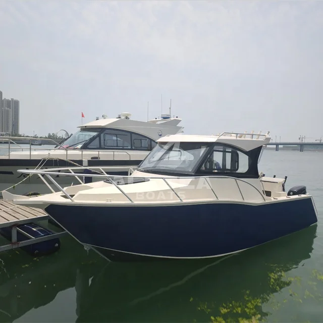 New Design Boat 7.5m Luxury Yacht Enclosed Cabin Aluminum Fishing Boat (1600330441853)
