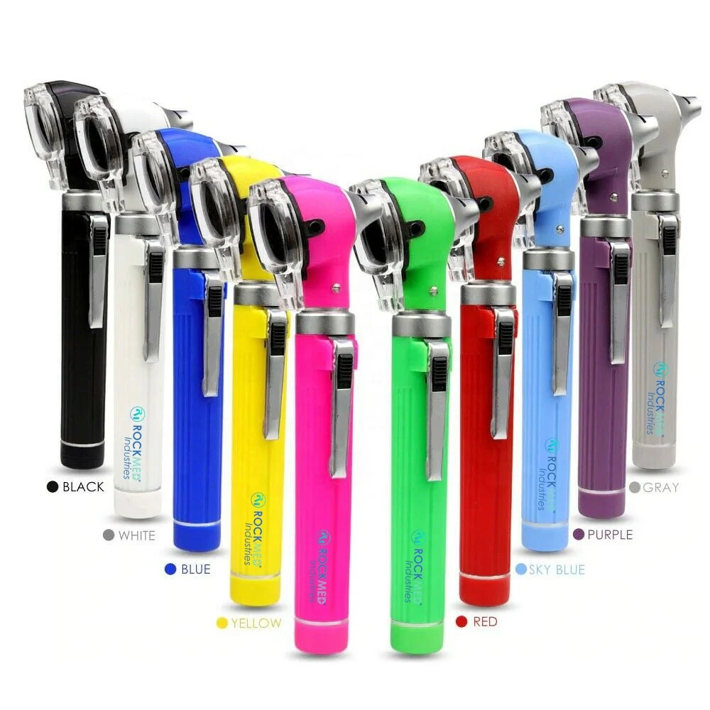 LED Fiber Optic Direct Portable Medical Ear Otoscope ENT Ear Care Diagnostic Mini Otoscope Set CE