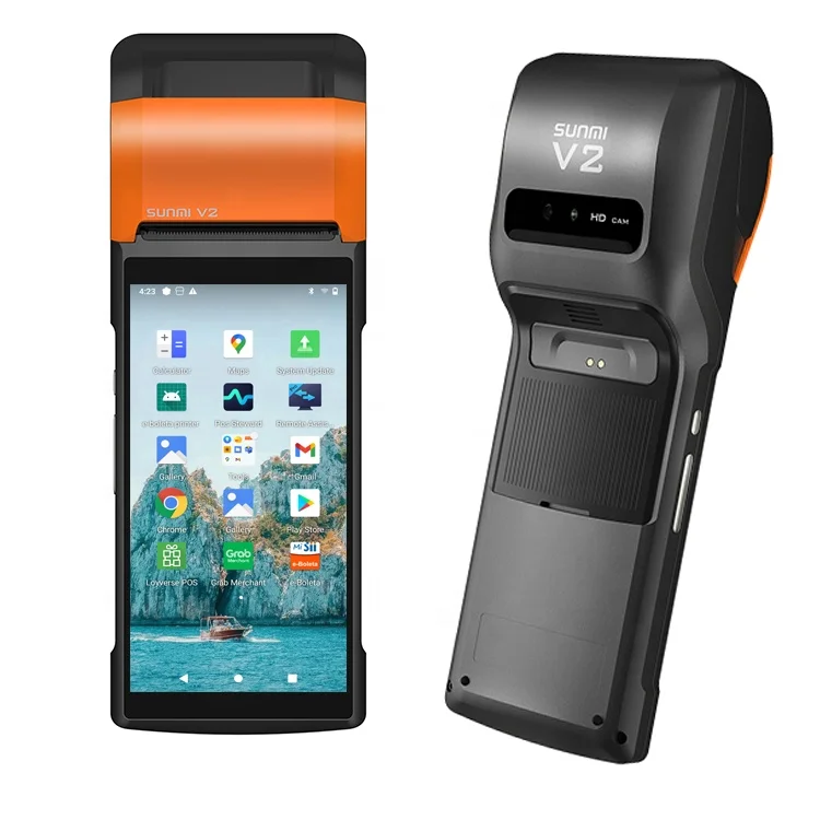 Terminal Cash Register Case Handheld Android Printer Touch Screen Invoice Restaurant Billing Receipt Pos Machine Sunmi V2