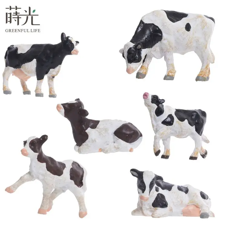 [2.9] Cows Terrarium Accessories Miniature Resin Figurines Garden Decor