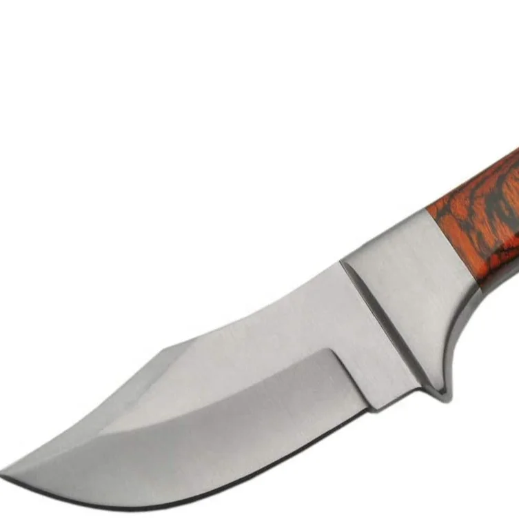 Ручной нож для кожи с футляром, маленький охотничий нож из нержавеющей стали с коробкой