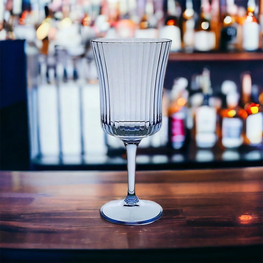 BPA free 14oz Straight line Plastic wine glass