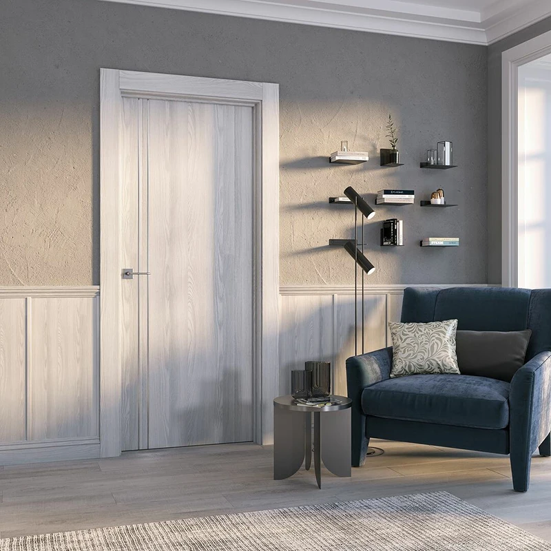 Modern Interior Fireproof Wooden Door Fire Rated 20 Minutes Fireproof Door with Frame for Hotel