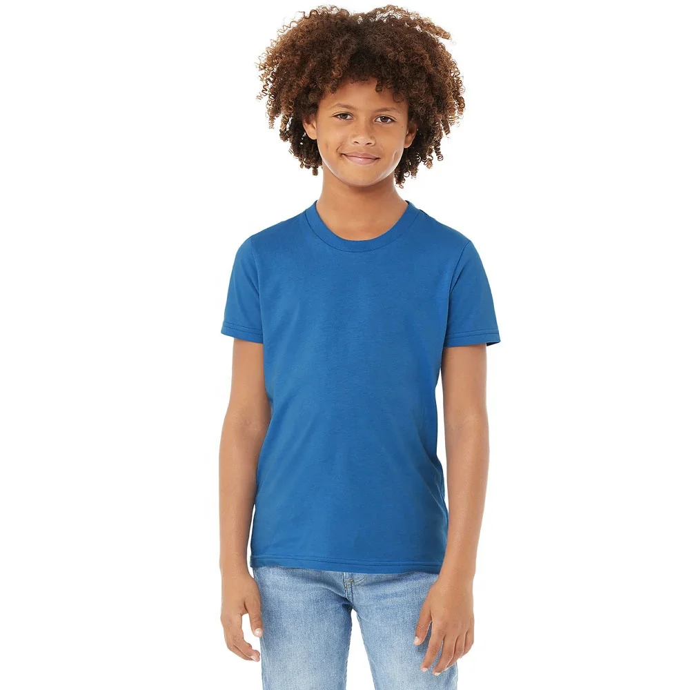 Bella   Canvas 3001Y Unisex Cotton Youth Jersey Tee Casual O Neck T Shirt for Kids Custom Logo Breathable Toddler Shirts