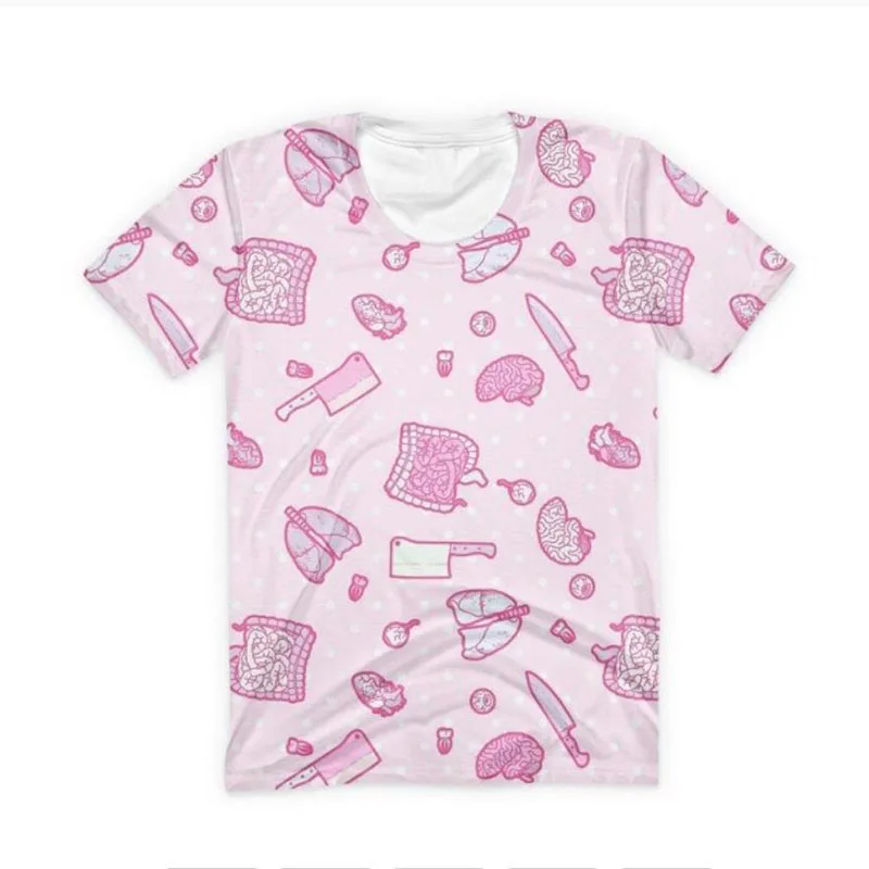 
Custom Anime Kawaii Sweet Short Sleeve College Women Men Unisex 3D All Over Print T-Shirts 