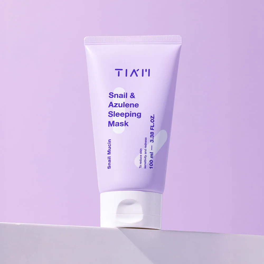 TIAM 100ml Korean Snail and Azulene Sleeping Cream 92% Snail Mucin Face Moisturizer Night Cream & Lotion