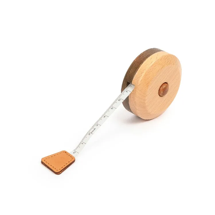 [2.4] Desk Accessories Wooden Stationery Round 1.5M Tape Measure