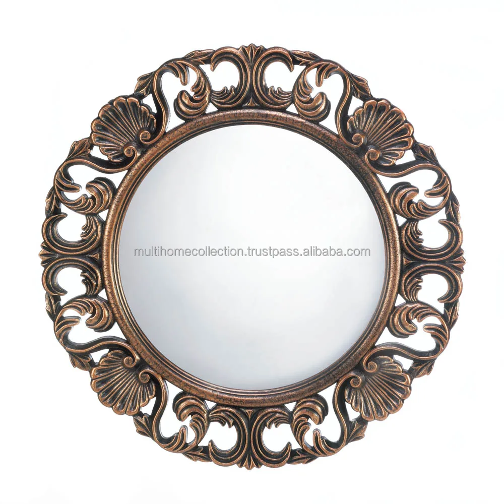 Indian Decor Antique Design Metal Wall Mirror Indoor Home Decor Living Room Wall Decor Painted Finishing Design Wall Mirror