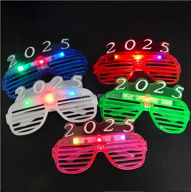 Holiday Shutter Shades Neon EL Wire LED Flashing Glasses Light Up Glasses Cold Light Luminous Club Concert Party Glasses