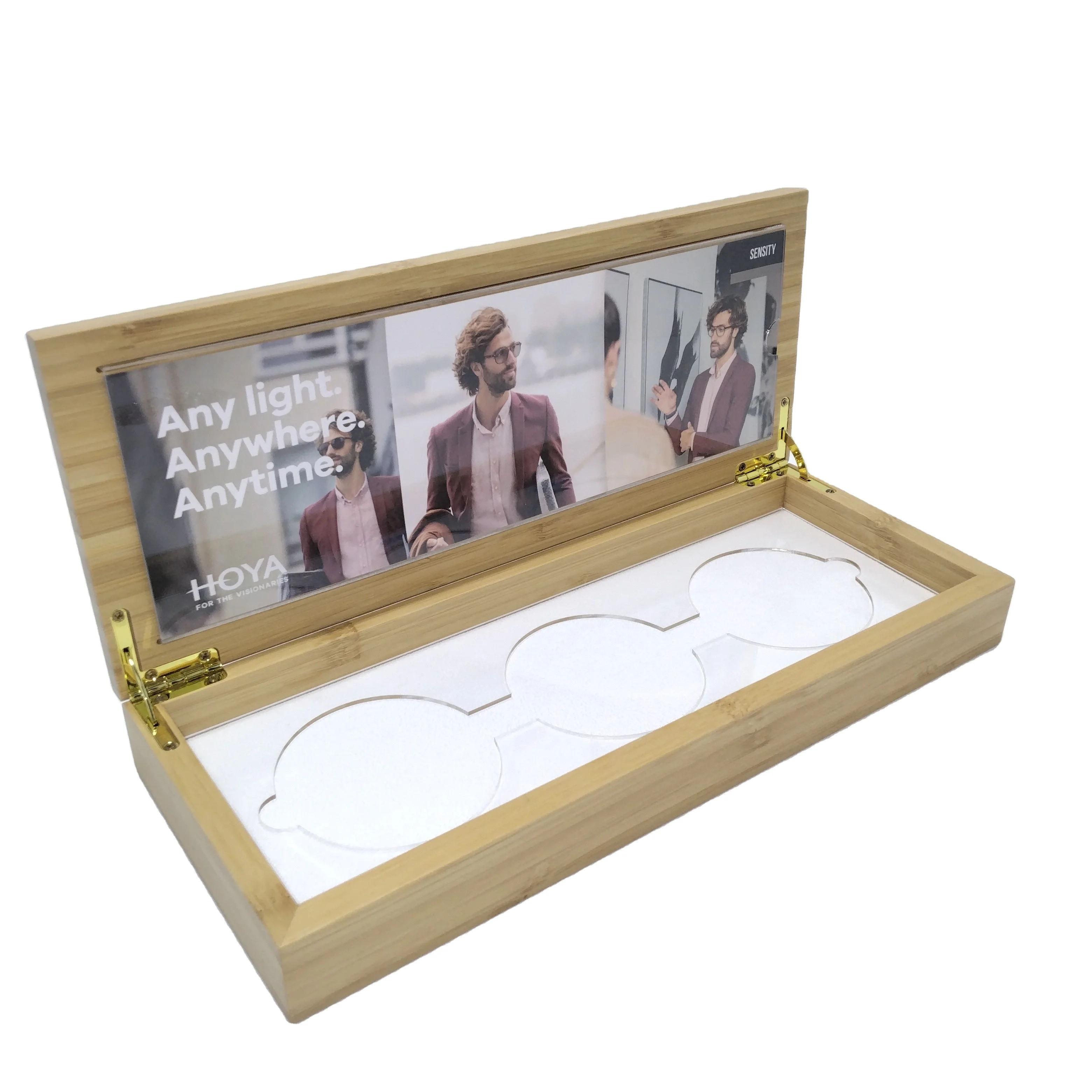 Window Display Gift Boxes Desktop Bamboo Eyeglasses Lenses display box