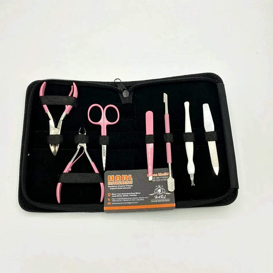 pink color nails accessories manicure set Beauty Care Kit with High Quality Manicure Pedicure Set private label nail supplies