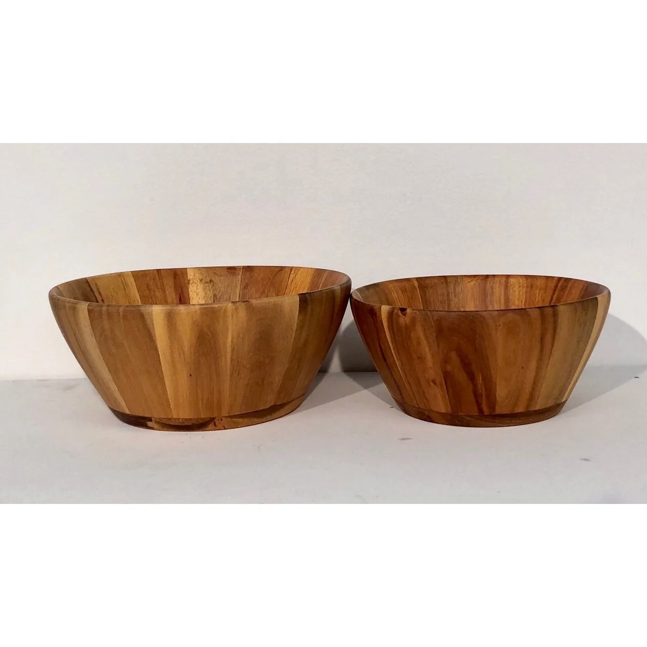 2021 Acacia Wood Salad Bowl - Vietnam Handicraft - Eco-friendly-  OEM, ODM - HJ B11/1 - Natural Wooden Fruit Mixing Bowl