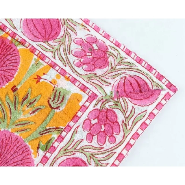 Block Print Napkin 16x16 inches Cotton Boho Table Setting Napkin set Table Decor Set of 6 Cloth Napkins reusable For Home