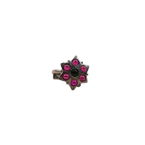 Exquisite Floral Star Design Oxidised Tone Multicolor Stones Designed Rings Gifts for Women as Party Wear at Wholesale Price
