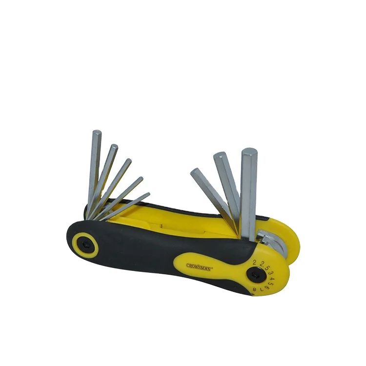 CROWNMAN Mechanic Tools Classic CR-V 8PCS Hand Clip Hex Key Wrench Set