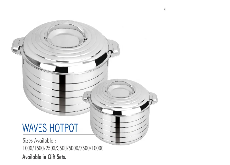 New Design Waves Stainless Steel Casserole With Lid Insulated Food Warmer Hot and Cold  Storage Usable Products