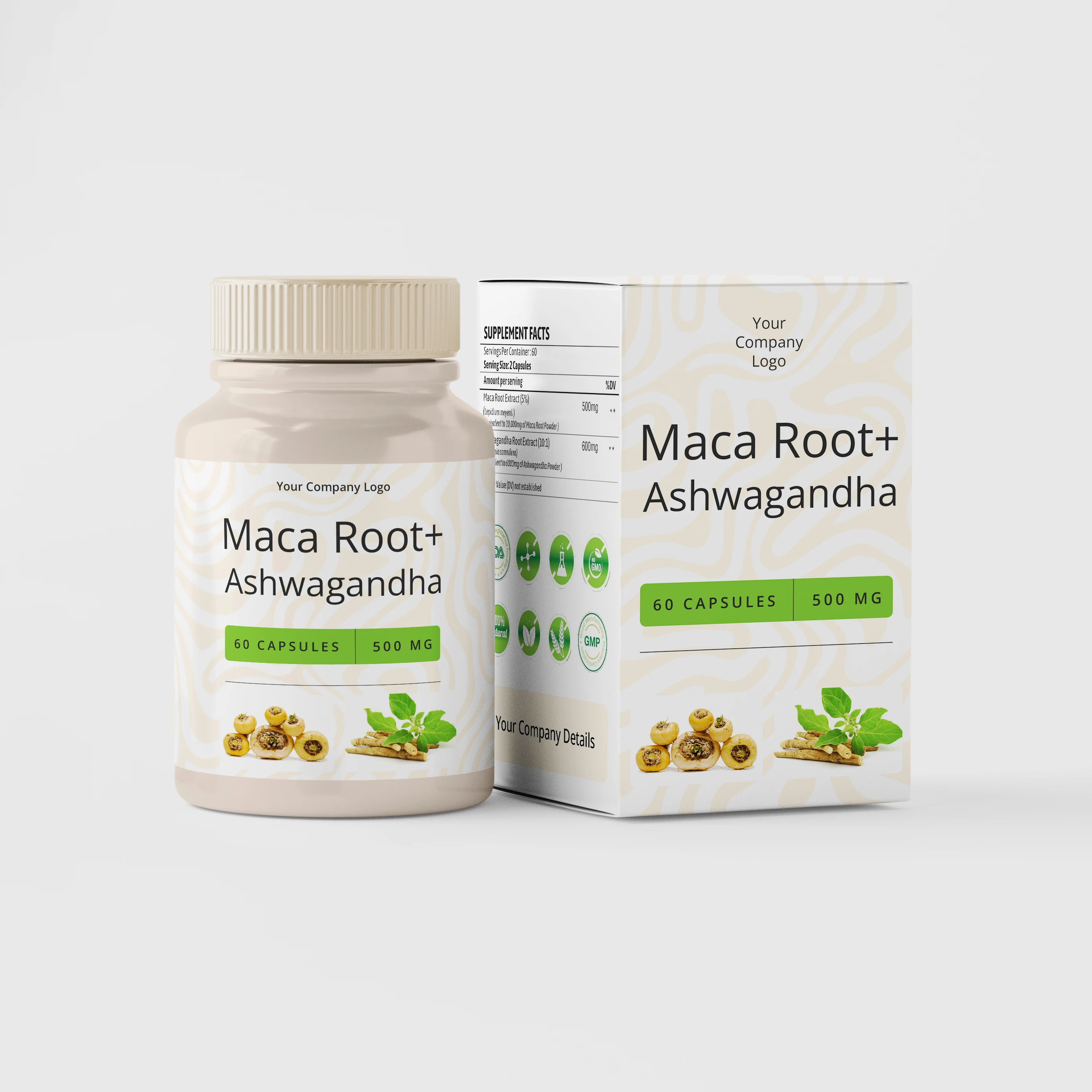 OEM/ODM Private Label ashwagandha Maca root customized formula tablets capsules for Men Maca Extract Capsules