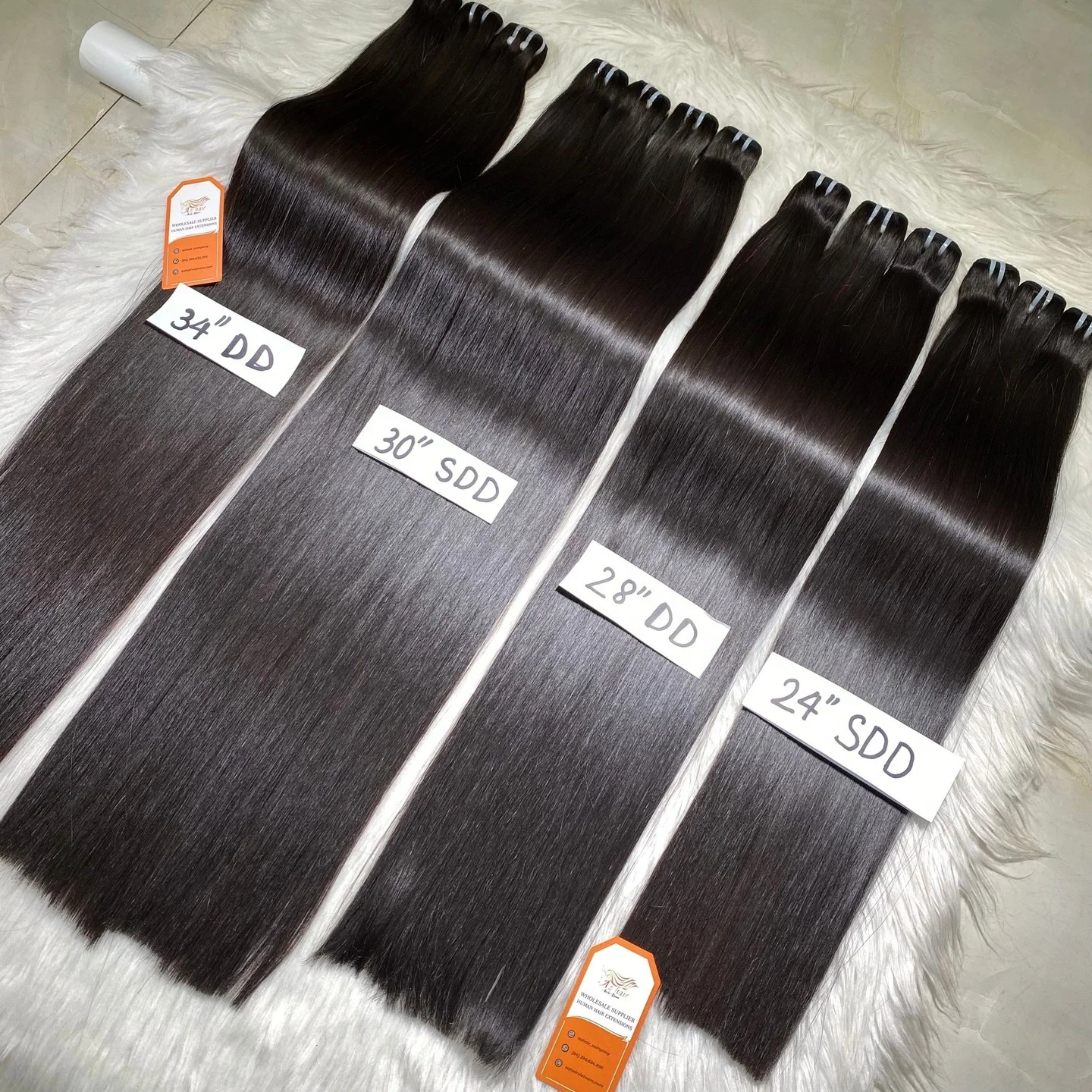 Bone Straight Weft Hair Extensions No Shedding No Tangle 100% Human Hair Double Drawn Pure Raw Unprocessed Wholesale Price