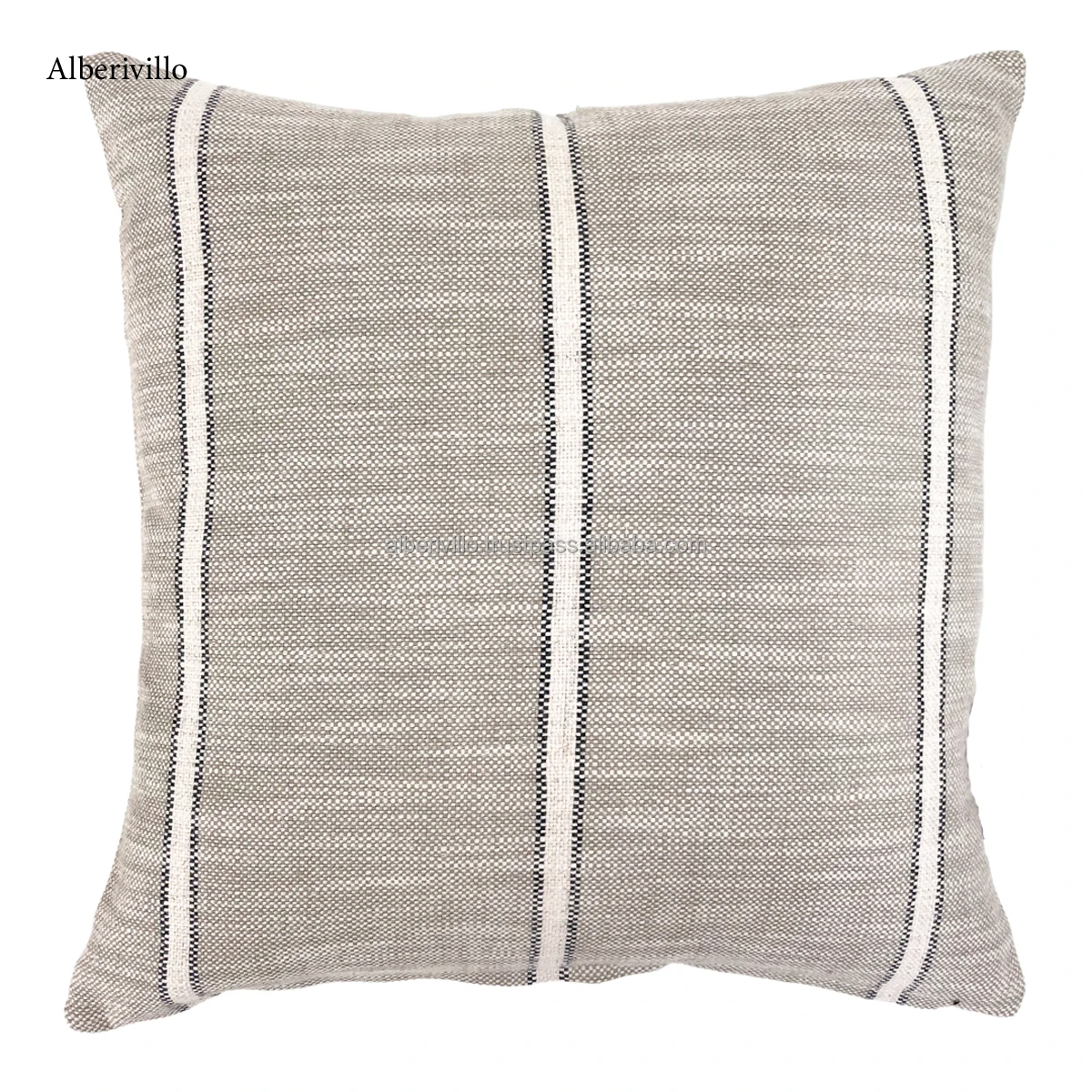 White Ivory Dobby Striped Home Decorative Pillow Cover Square Woven Cushion Cover Handmade Boho Pillow Case