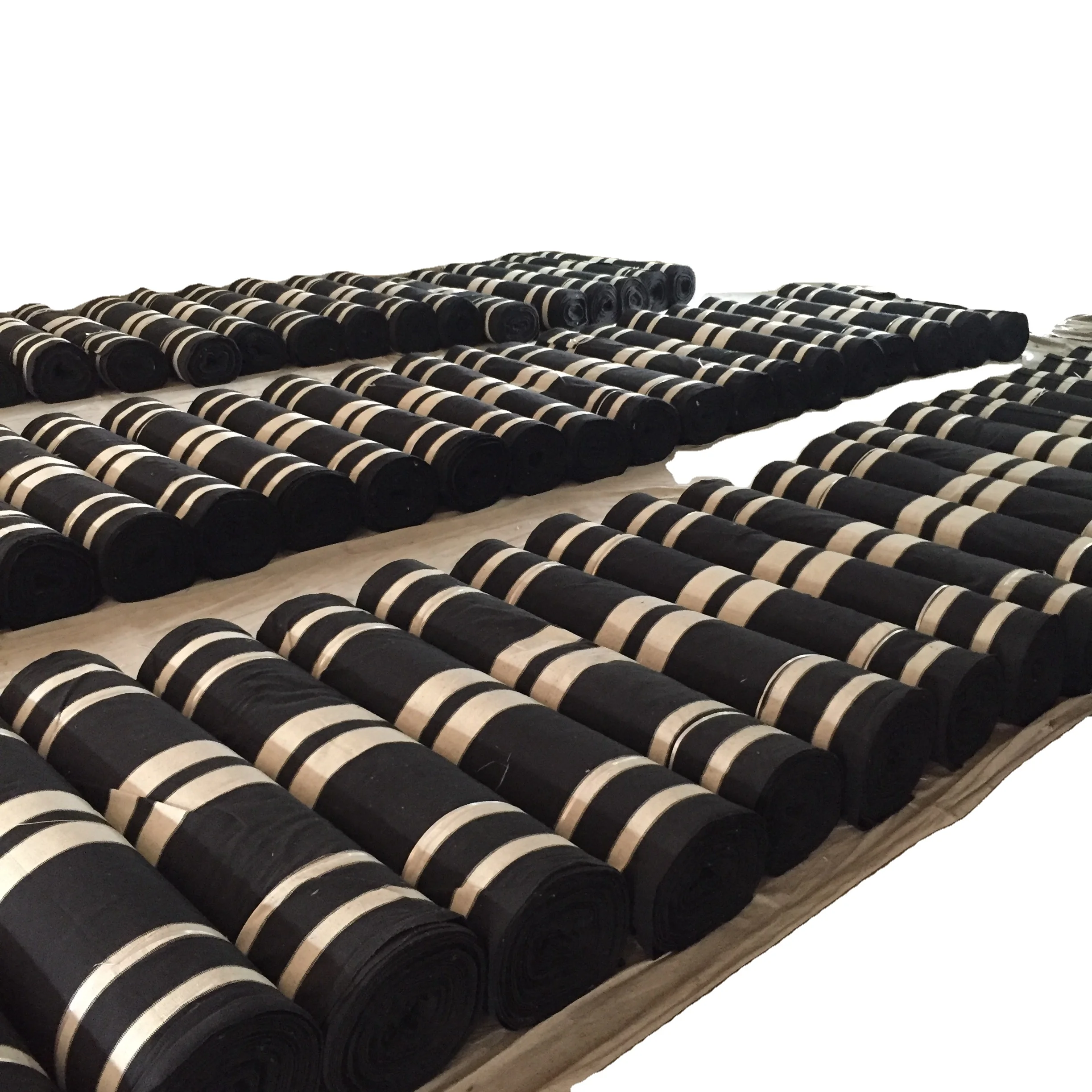 High Quality Customized Design Yarn Dyed Canvas Fabric Arabic Style Black & White Stripe Canvas Fabric for Tent Windbreak Wall