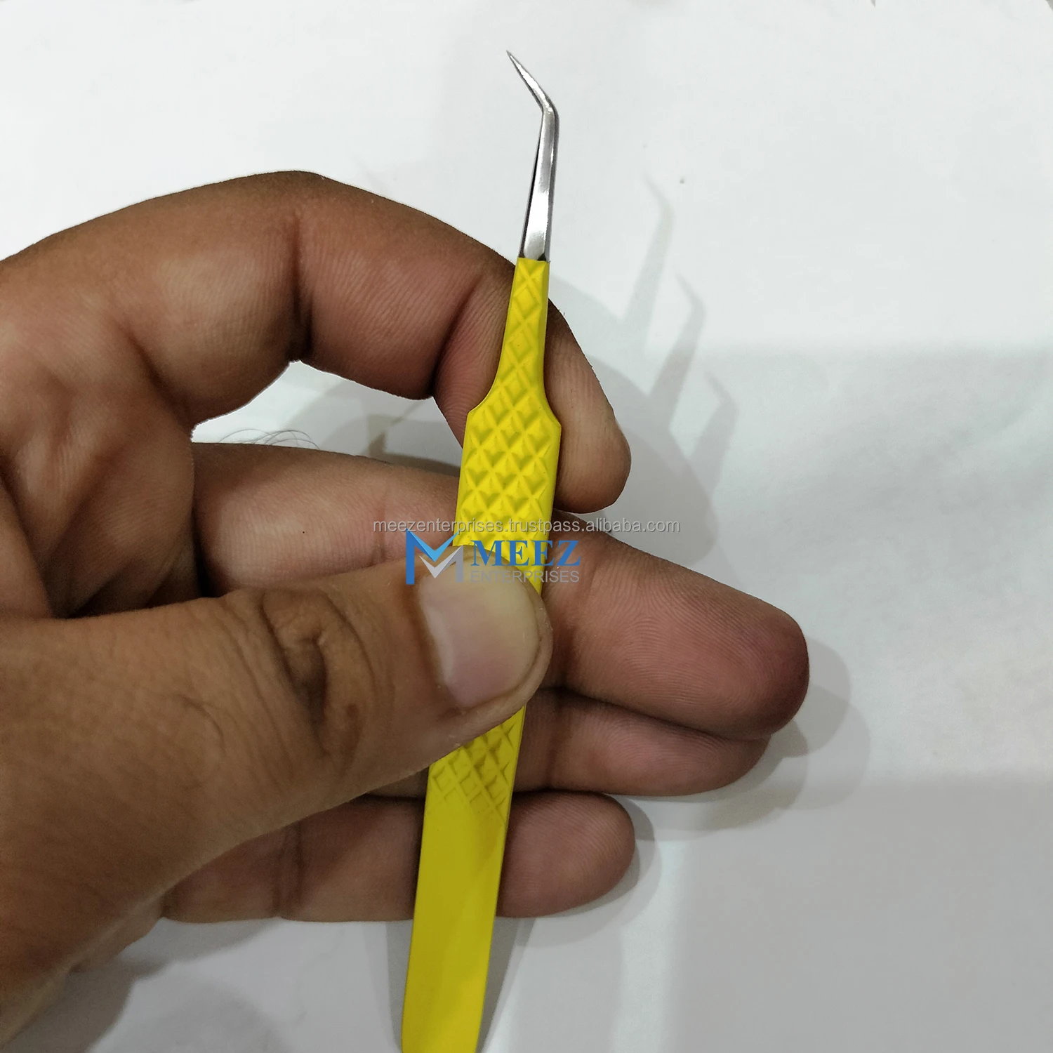 New Fiber Tip Eyelash Extension Tweezer Eyelash Applicator OEM Customized Stainless Steel Top Quality Fiber Tip Tweezer