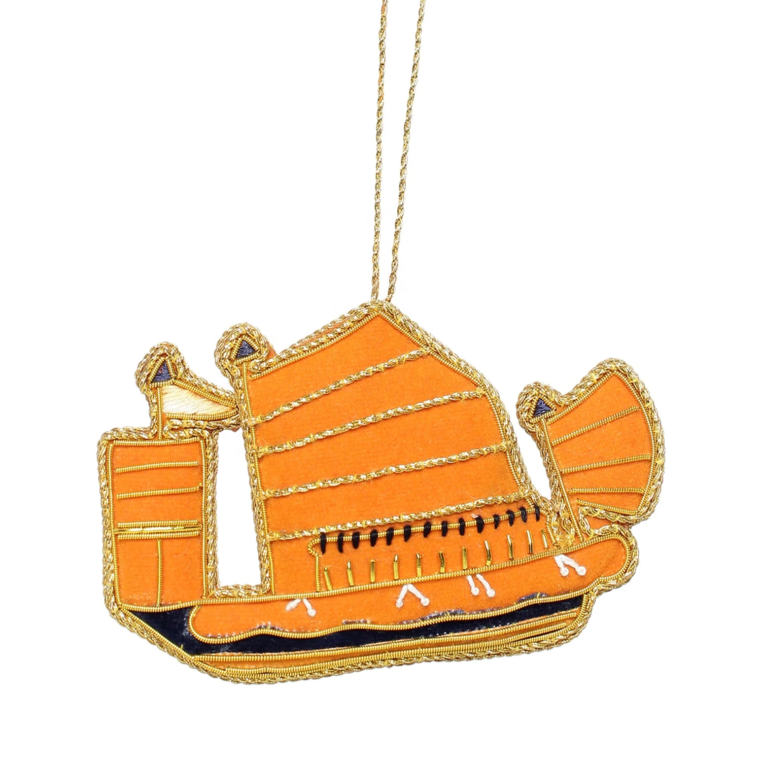 Handmade Christmas Decorations Embroidered Beaded Velvet Satin Lama Santa Socks Flying Sparrow Elephant Eagle & Bee Tree Shape