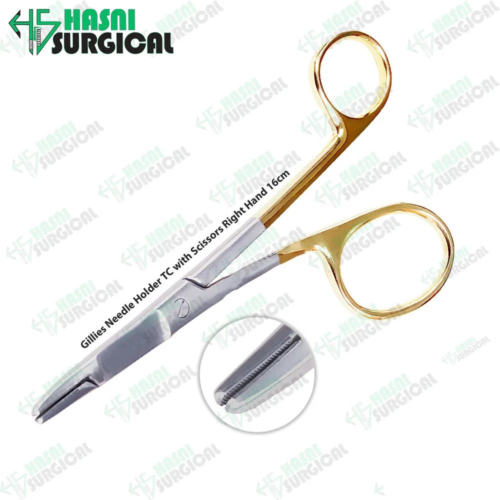 CE ISO Approved Verified Suppliers Top of our productions German Quality Stainless Steel   TC  Gillies Needle Holder 16cm