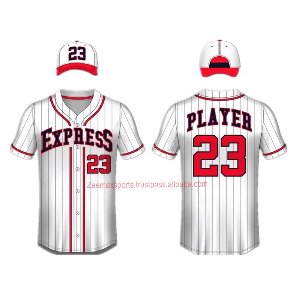 Men / Women Custom Embroidered + Sublimation Baseball Jersey With Hat