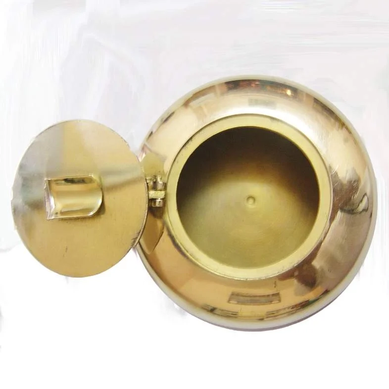 Business Promotion Gift, Luxury Brass Cigar Ashtray, Brass & Wooden Ashtray Decorative for Home Office Hotel with Your Logo