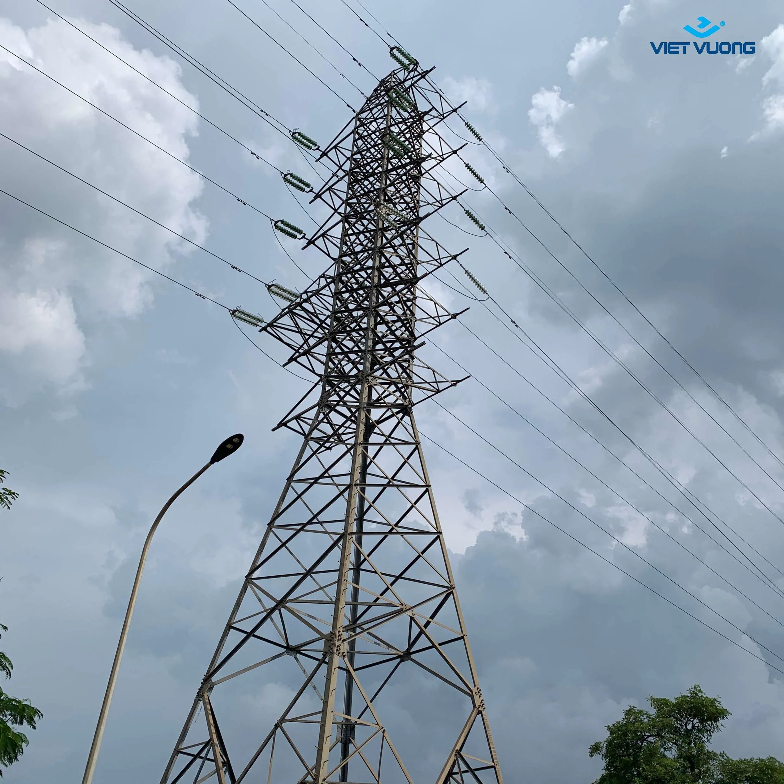 Hot-dipped Galvanizing High voltage power Electric pole transmission Steel Made in Viet Nam