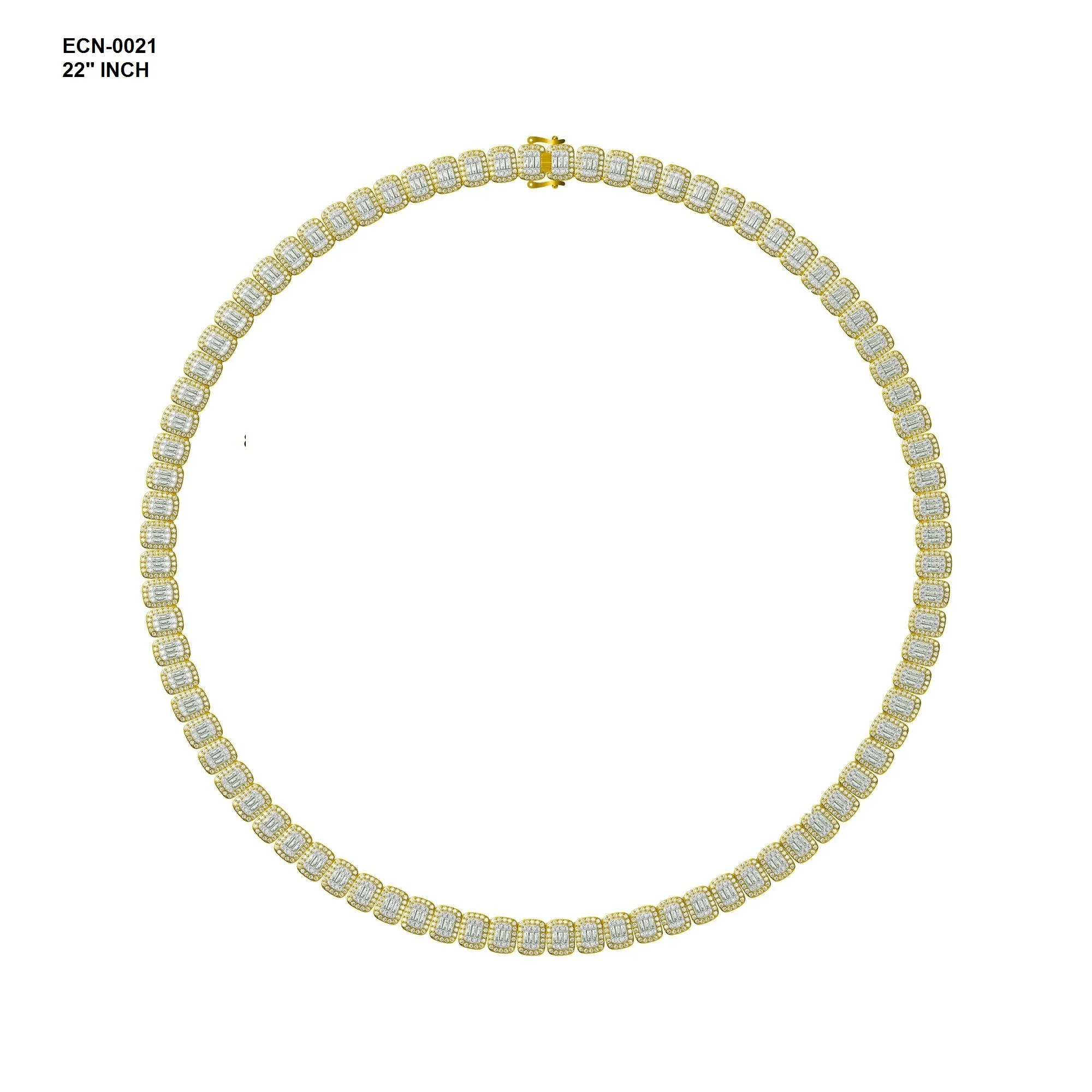 14KT Baguette Chains for Men and Women in Yellow Gold and Rose Gold with IGI Certificate in Geometric Shape