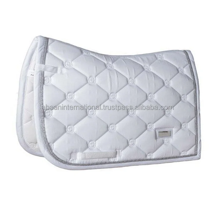 High Quality Equestrian Custom Satin Fabric English Dressage Saddle Pad Blue Horse Riding Pad AVailable in wholesale price
