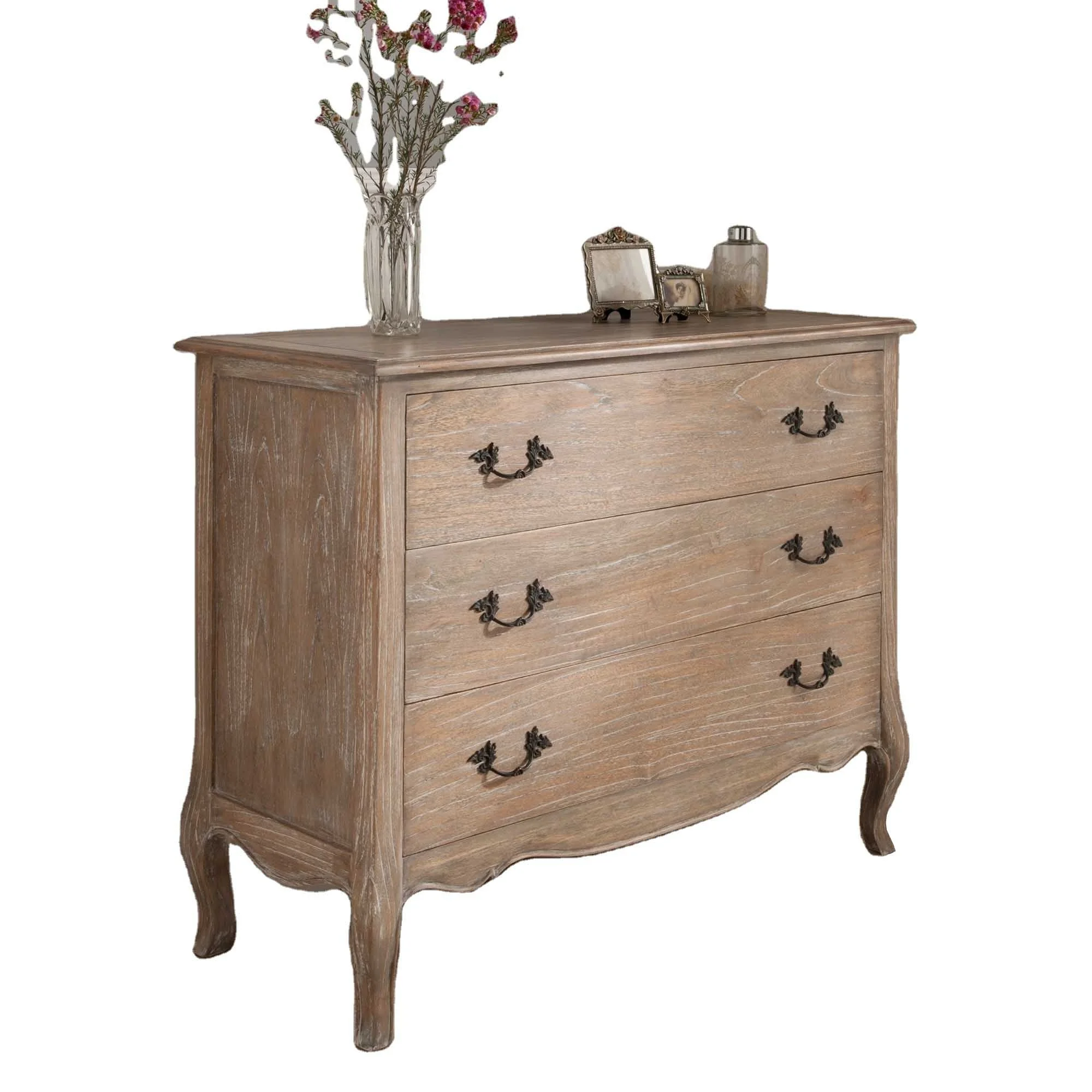 Античный французский Louis XVI Европейский ручной резной нагрудный комод с 3 ящиками для хранения спальни отеля виллы использовать твердый орех из красного дерева