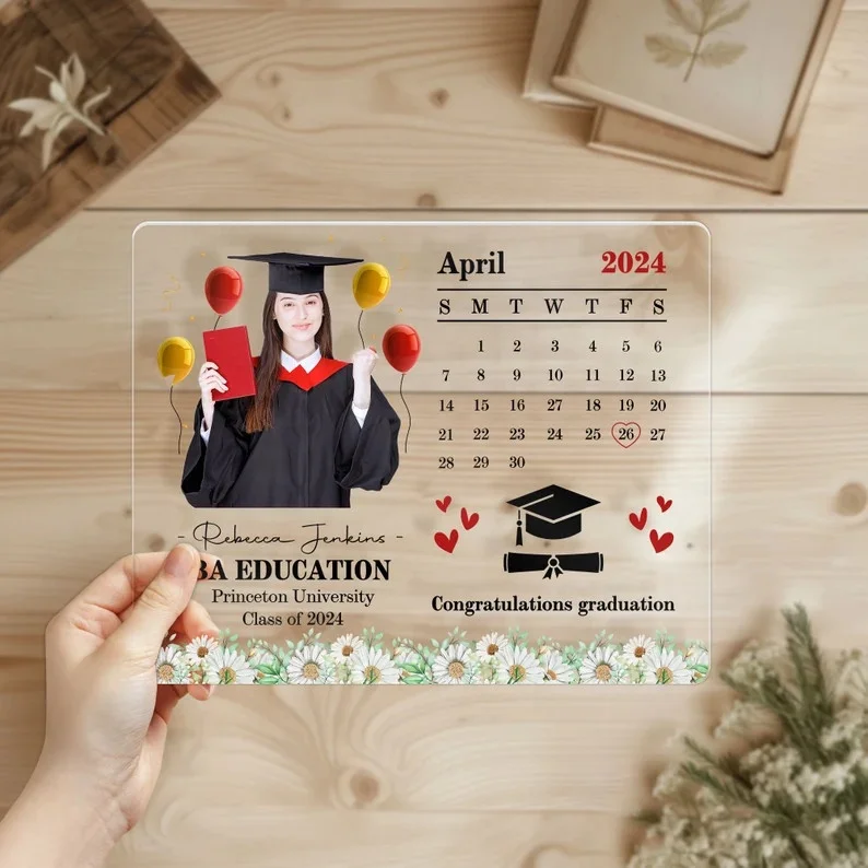 Personalized Graduation Plaque Sign, Congrats Grad Acrylic Plaque, New Graduate Gift, Graduation Class Of 2024.