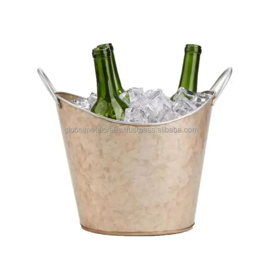 Galvanized Metal Copper Champagne Bucket Wine Cooler Ice Bucket
