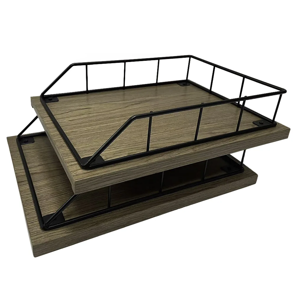 
2 Tier Stackable Letter Paper Tray Desk Organizer 