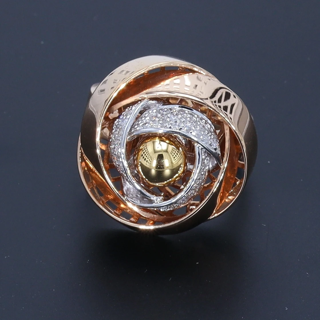 18K Multi Color Gold Middle East Style Diamonds Rings for Women