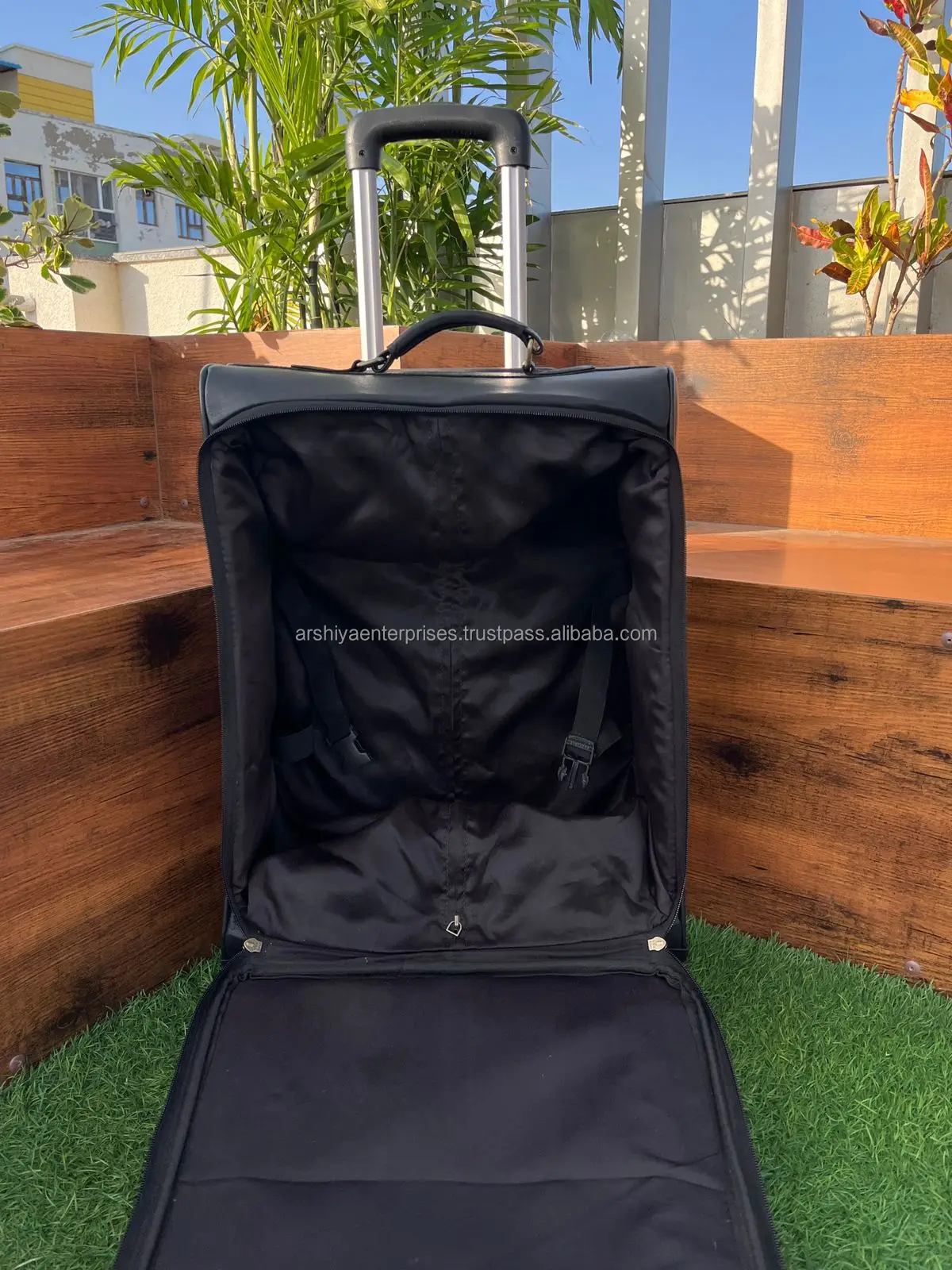 Tooled Leather Travel Trolley Bag for Unisex Hair On Genuine Cow Leather Floral Carry On Luggage Durable Luxury Rolling Suitcase