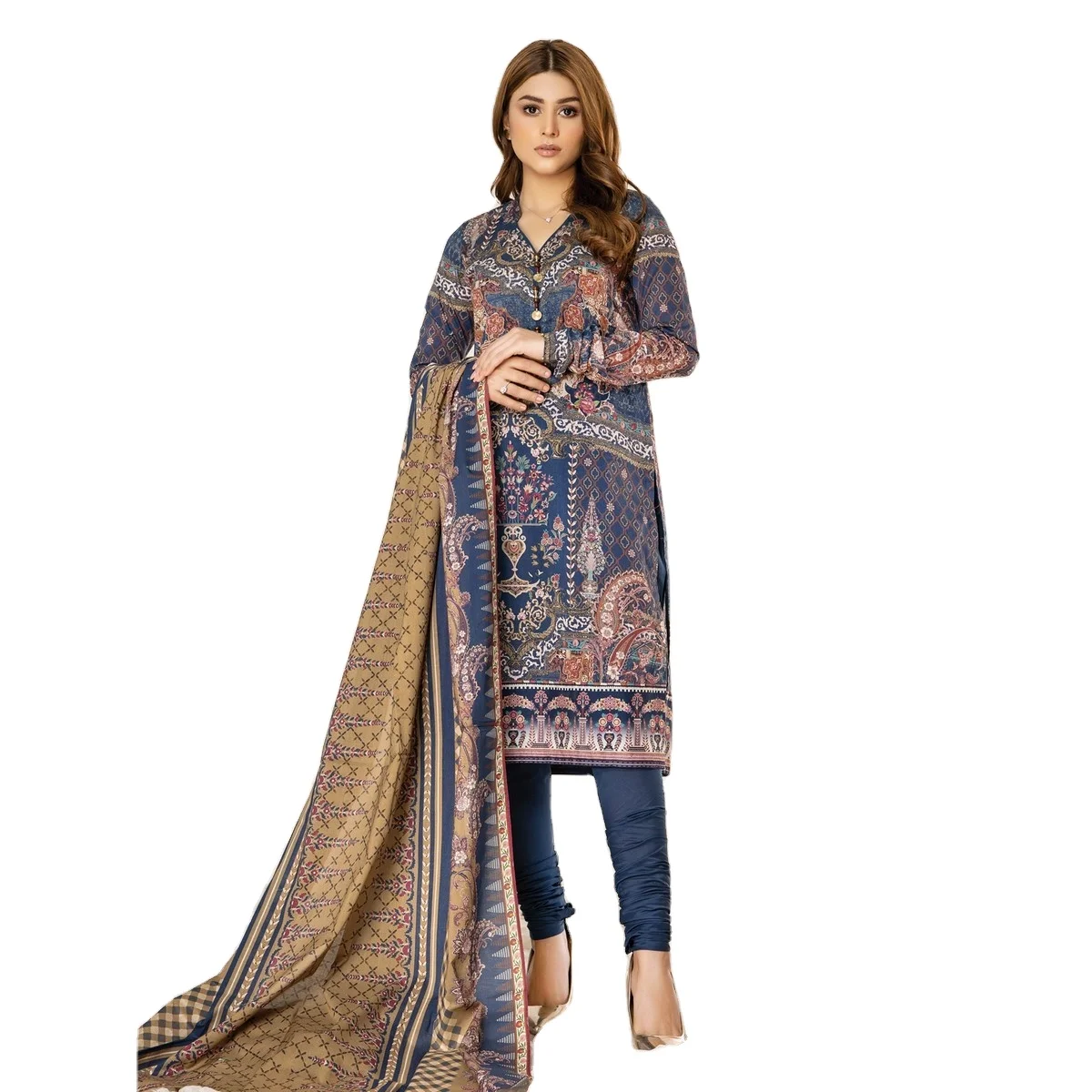 Wholesale Premium Quality 2022 Latest Design pakistani ladies casual shalwar kameez customized color size best stitching Quality