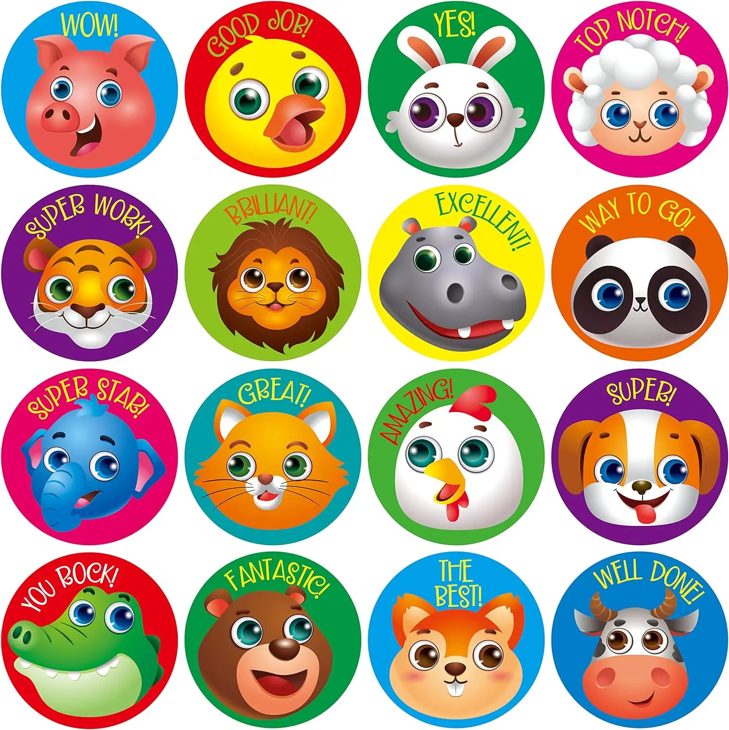 Custom designed waterproof kids round roll stickers suitable for clothes mirror laptop