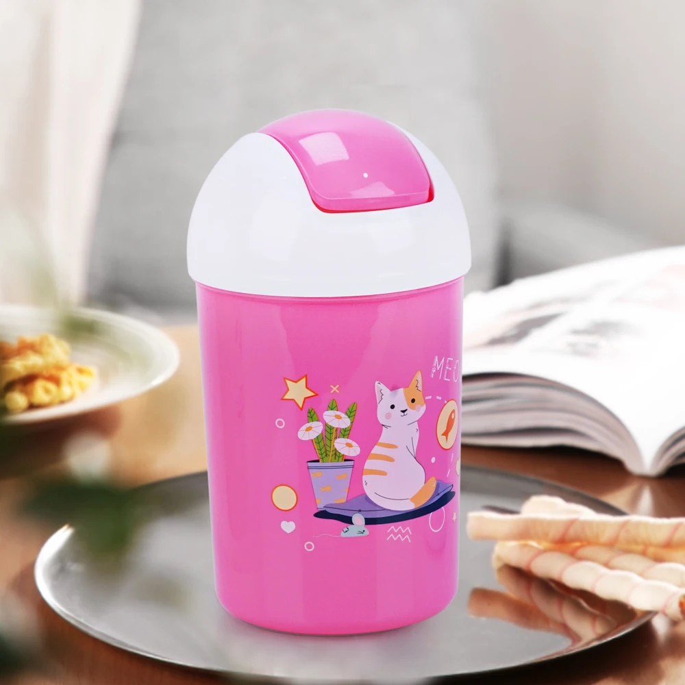 Elianware Office Usage Hand Swing Pedal  Rolling Cover Rubbish Bin Trash Bin Waste Bin Dustbin