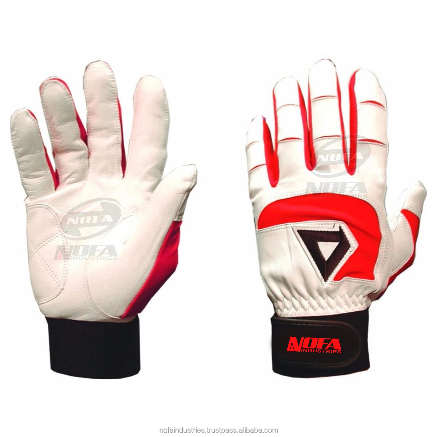 Best Selling Synthetic Leather baseball batting gloves Goat leather batting gloves extra long wrist strap adult batting gloves