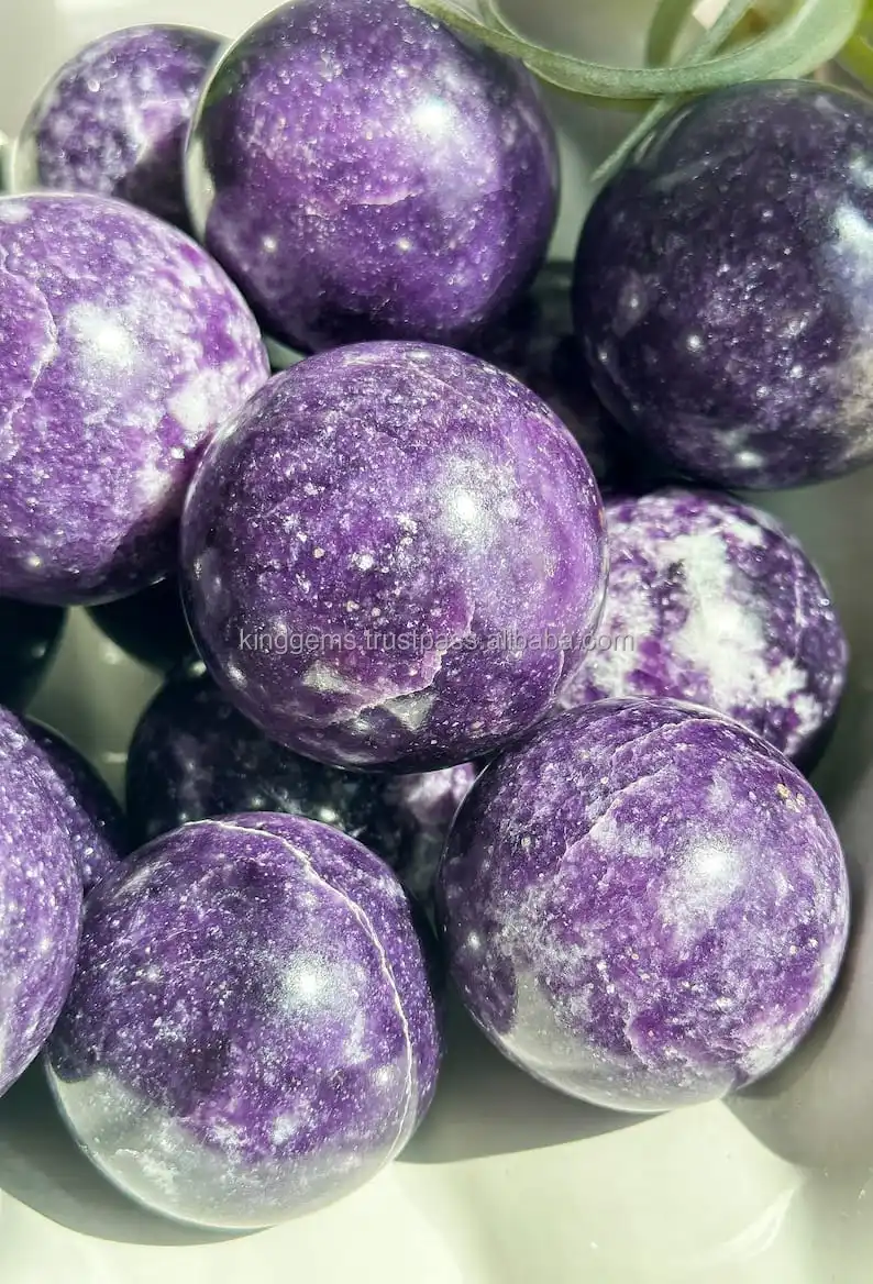 NATURAL HEALING CRYSTAL LEPIDOLITE SPHERE STONE SPHERE PURPLE AGATE BALL FOR REIKI HEALING MEDITATION SEMI PRECIOUS STONE SPHERE