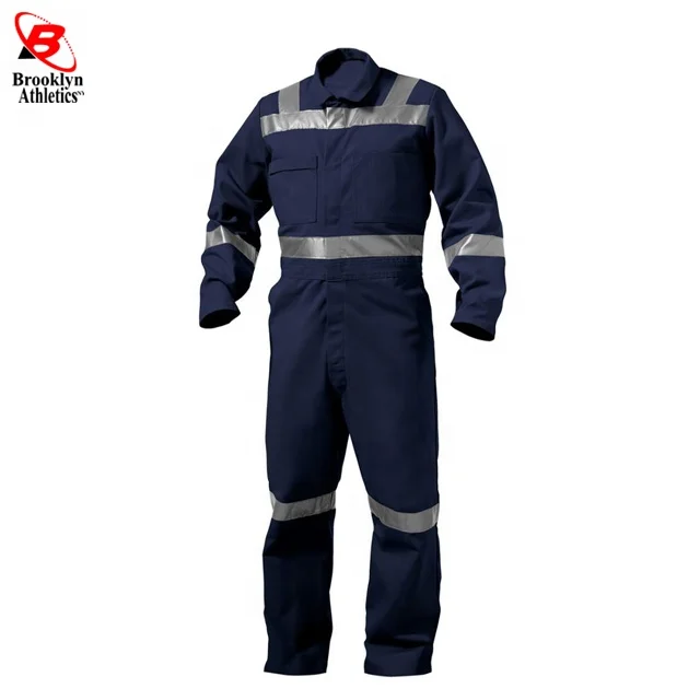 Cotton workwear work industrial hi vis construction worker coveralls