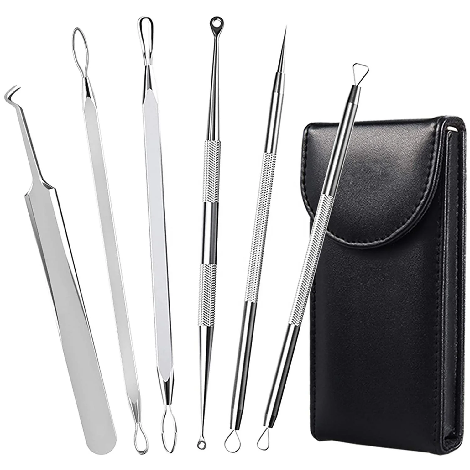 natural sustainable Blackhead Remover Kit Facial Beauty Equipment Customized Packaging Comfortable Handle Pimple Extractor