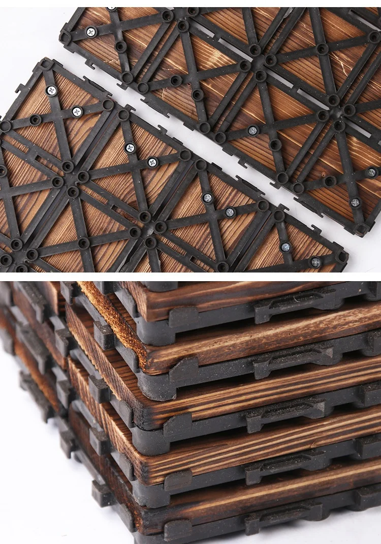 HH Flooring Composite Decking Tiles, Weather Resistant Wood Plastic Engineered Flooring