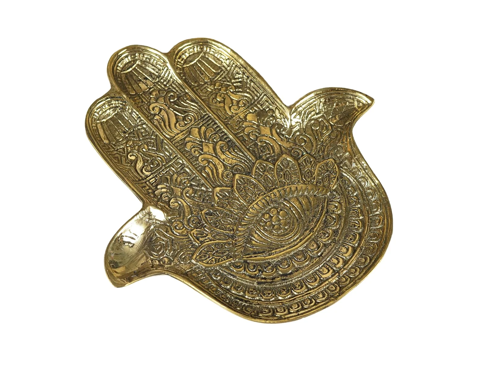 Hamsa Hand Sign bronze Tray Make up organizer Skin care organizer Brass Decor Bronze Plate Unique Decor Tray Gift for Mother