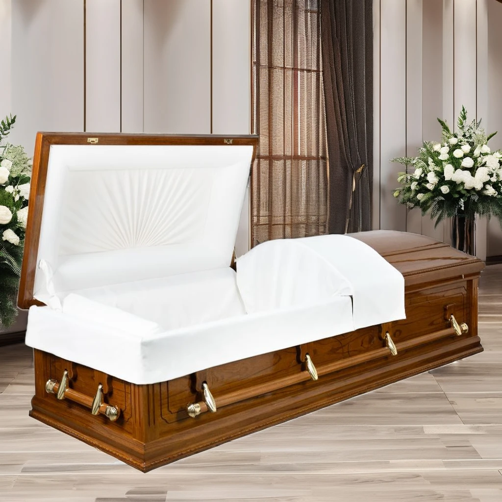 Franklin Custom ODM Adult Wooden Coffins Vietnam Manufactured Burial Caskets OEM Supplied Funeral Supplies